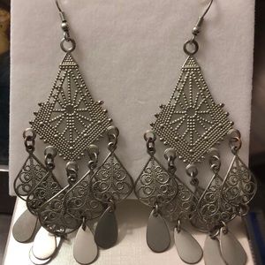 silver dangling earrings
